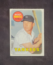 1969 TOPPS MICKEY MANTLE CARD #500 YANKEES HOF MLB BASEBALL - VG/EX