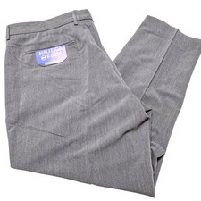 Nautica Bi-Stretch Performance Dress Pants Mens 42x29 Gray Flat Front NEW