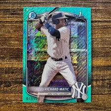 2025 Bowman Chrome Richard Matic 1st #BCP-71 Aqua Shimmer #012/125 NY Yankees