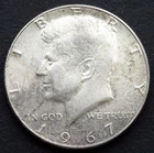 1967 USA, Kennedy Half Dollar, 11.5g, .400 Silver, KM-202a