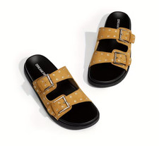 Dream Pairs Women'S Slip-On Sandals - Punk Style Double Buckle Strap, Open-Toe