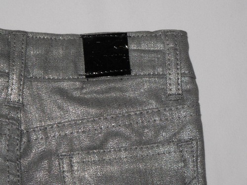 NWT $61.50 DKNY 2pc set skinny leg stretch GIRL size 4T silver, white - Picture 10 of 12
