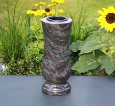 Vase SteinVase Granitvase Grabvase Blumenvase Granit Orion dunkel