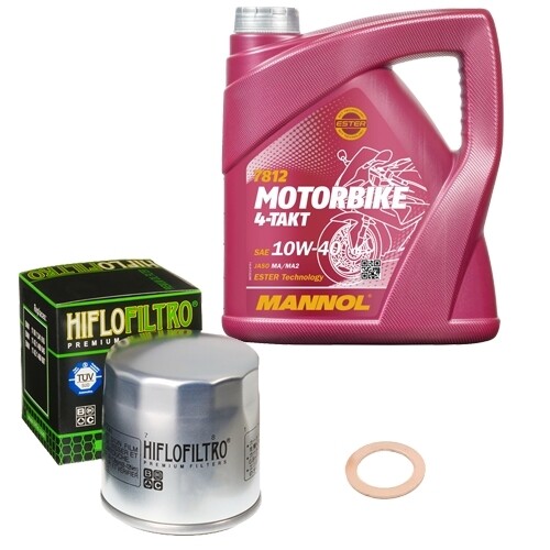BMW K 1200 LT ABS K12LT/K589 2004, MANNOL 10W40 4L, HiFlo Ölfilter Set - Bild 1 von 1