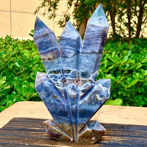 6.23LB Natural Water Grass Agate Column Quartz Multi pointed Column | eBay