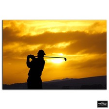 Golf Sunset   Sports BOX FRAMED CANVAS ART Picture HDR 280gsm