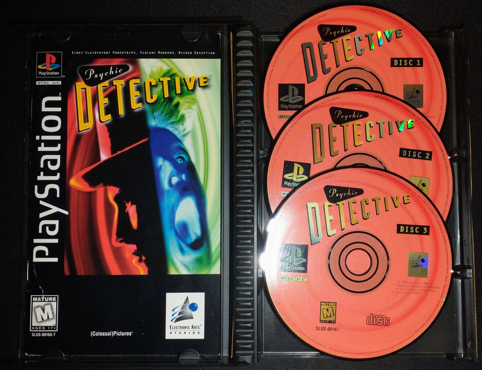 Psychic Detective Sony Playstation 1 PS1 MINT discs Longbox Long Box