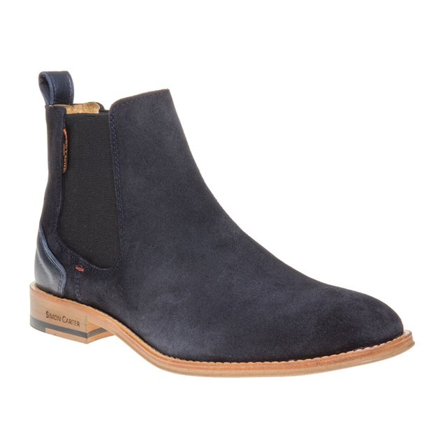 New Mens Simon Carter Blue Elgar Suede Boots Chelsea Elasticated Pull On New Mens Simon Carter Blue Elgar Suede Boots Chelsea Elasticated Pull On