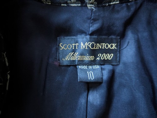Y2K Clueless Jacket by Scott McClintock Faux Fur Collar M Millennium 2000 Sz 10 - Picture 4 of 9