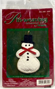 NEW 1990s Wrights Snowman 194-250-999 Pin Weaving Ornament Kit Vintage 13289