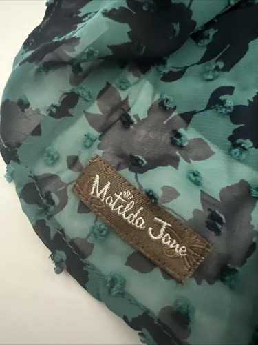 Matilda Jane a Little Party Floral Swiss Dot Velvet Dress Size Medium Red Green - Picture 13 of 13