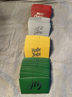 40 Christmas Cup Sleeves Paper Cup Jacket for Hot Beverage Coffee Tea ...