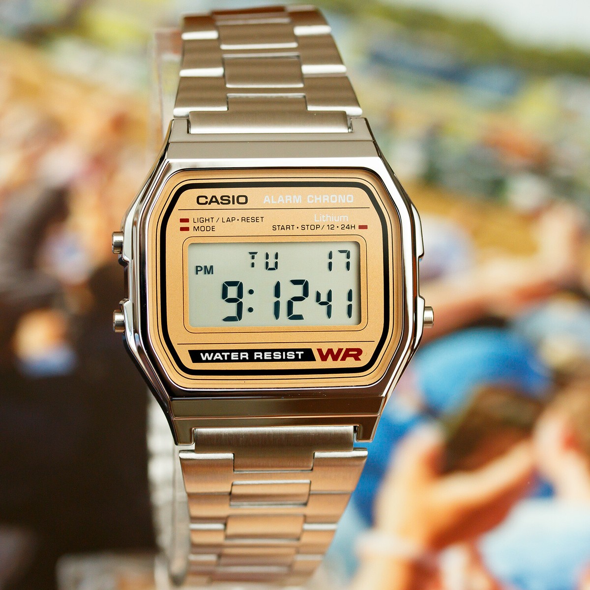 Casio A-158WEA-9 Classic Digital Watch Stainless Steel Alarm