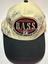Vintage B.A.S.S. Bass Anglers Sportsman Society Snapback Hat Signed By Fishermen