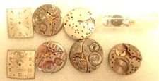 Elgin Wristwatch Movements Lot 8/0 Vintage Men's Parts