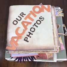 Our Vacation Photos Premade Junk Journal Scrapbook Kids Beach Paper Bag Summer