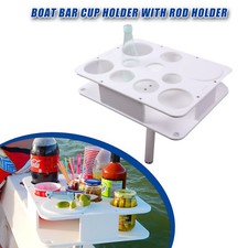 Boat Bar Cup Holder With Rod Holder Mount Cocktail Table Marine Party Table