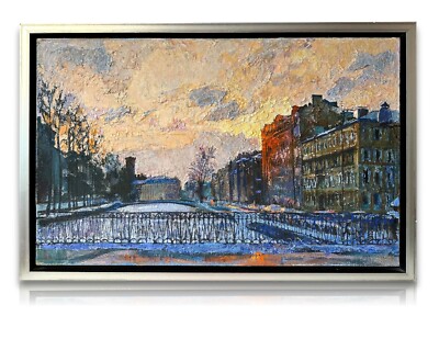Öl auf Leinwand - Lisa Mikhailova - St. Petersburg Gribojedow-Kanal - signiert