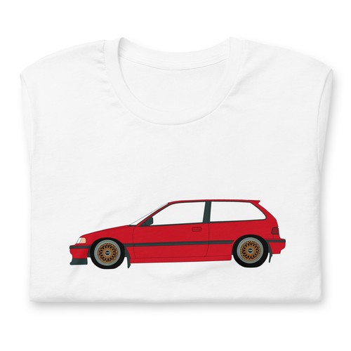 Honda Civic EF Hatch Unisex T-Shirt 1991 - Bild 9 von 9