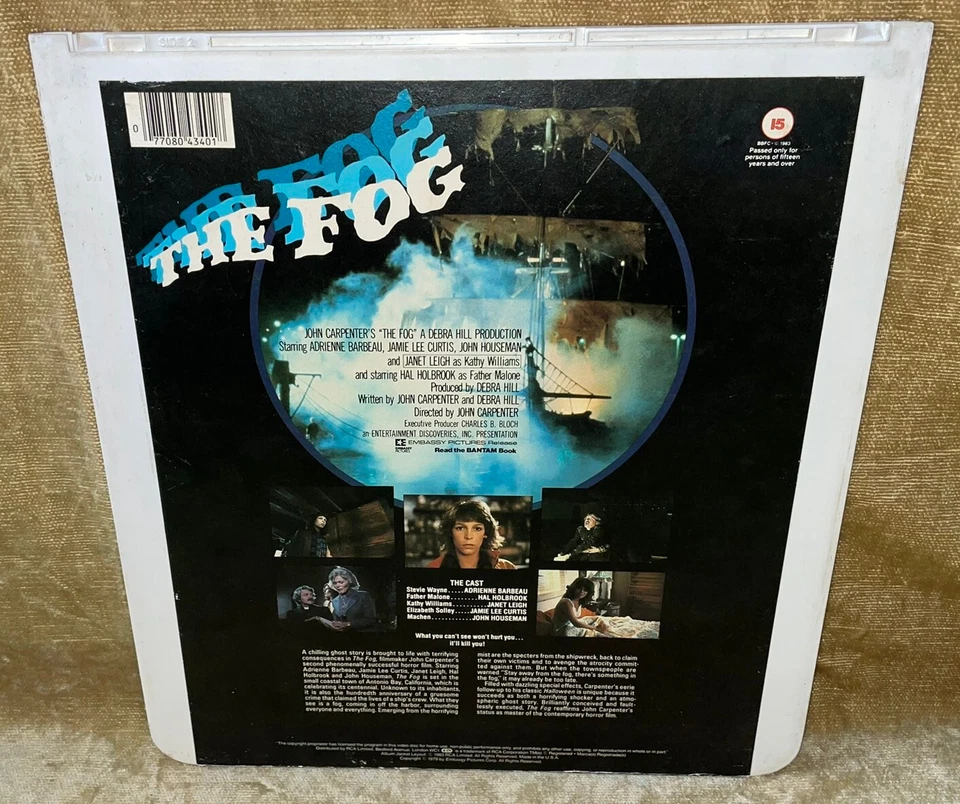 RARE CED VIDEODISC 43401 - JOHN CARPENTERS THE FOG - PAL/UK 1979 1983 EMBASSY - Bild 3 von 4