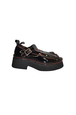 $350 E8 MIISTA Cathy Black Patent Brogues Loafers PLATFORM MARY