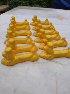 Lot De 12 Porte-couteaux En Porcelaine, Anges Séraphins Couchés, BB, Occasion