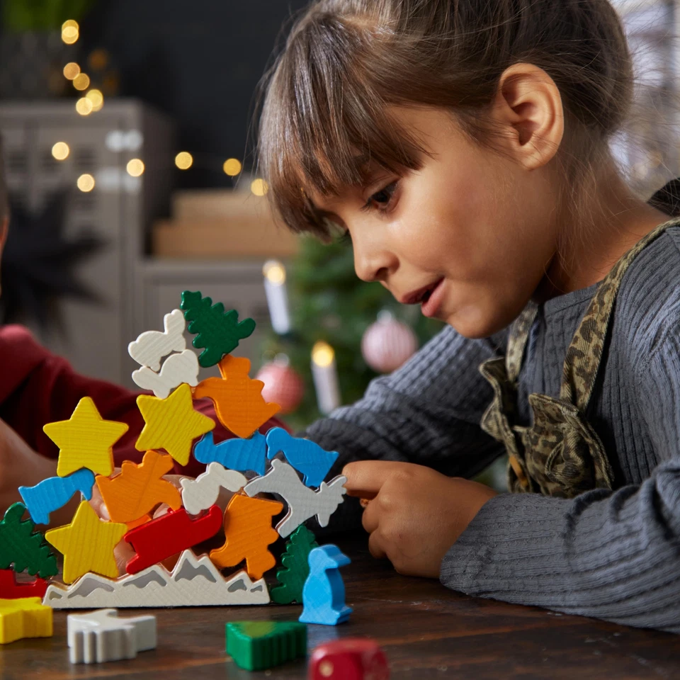 HABA Animal Upon Animal Christmas Version Wood Stacking Game (Made in Germany) - Image 3 of 4