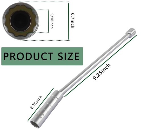 1X 14mm 3/8"Drive Thin Wall Joint Auto Car Spark Plug Sleeve Socket Removal Tool - 第 2/17 張圖片