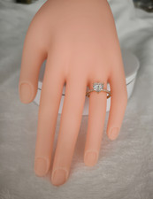 Bague Plaquée Or Jaune Neuve T55 Avec 30 Zirconiums Blancs - Sertie, Jamais Portée