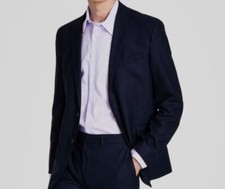 270 Kenneth Cole Men's Blue Techni-Cole Slim-Fit Blazer Coat Suit Jacket 42R