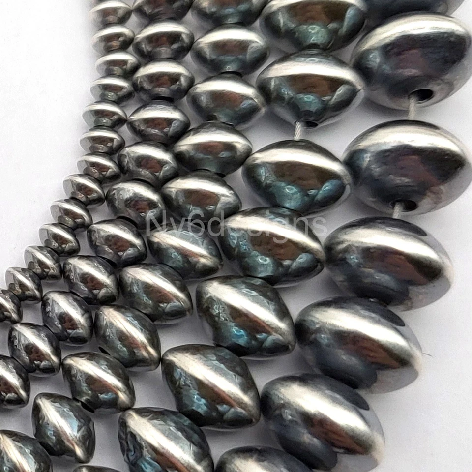 Cuentas de plata de ley .925 de perlas platillo navajo de alta calidad 3,3-8,9 mm para joyería Foto 3 de 4