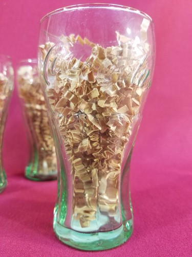 3 Coca-Cola Green Coke Brand Genuine Glass set 6.25 oz Libbey Mini Contour 4.5" - Picture 4 of 12