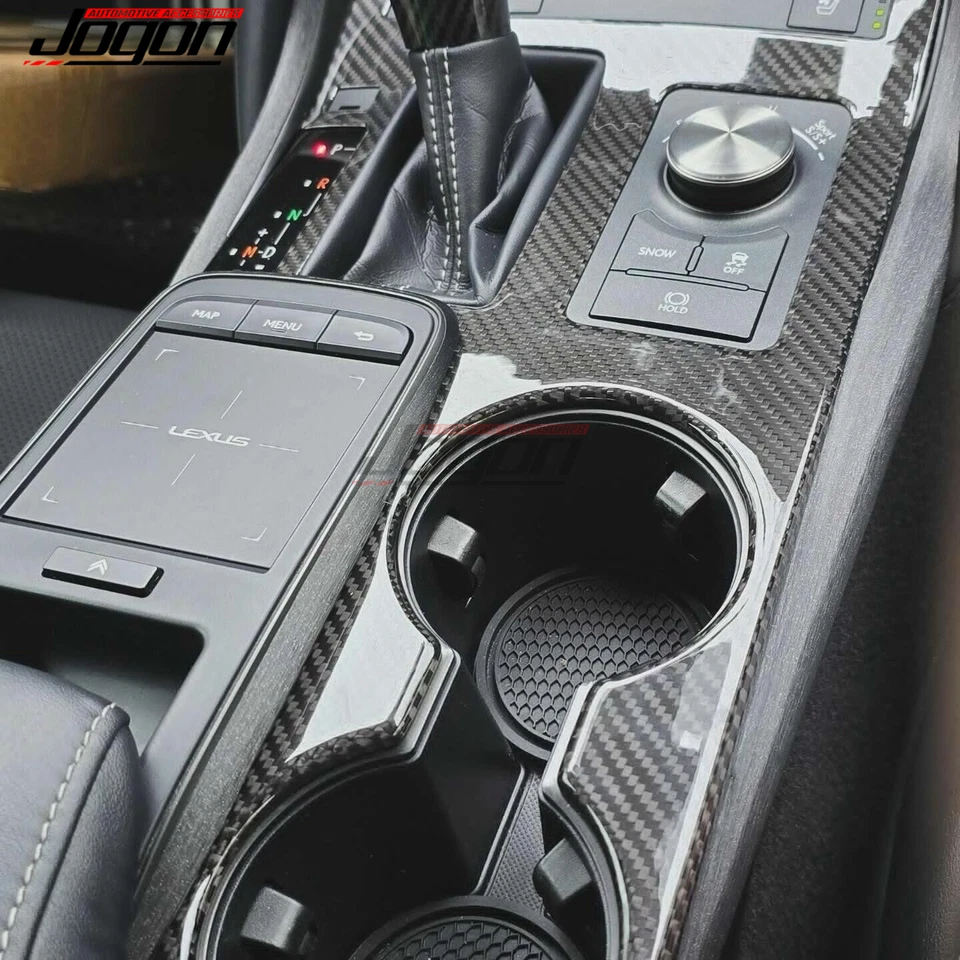 Para Lexus IS300 350 500 AWD 2021-2025 Consola de carbono Portavasos Cubierta de panel Foto 2 de 4
