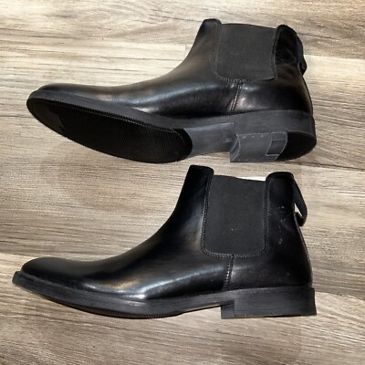 Franco Fortini Mens Jonathan Leather Ankle Boot Shoes Black - Main Image