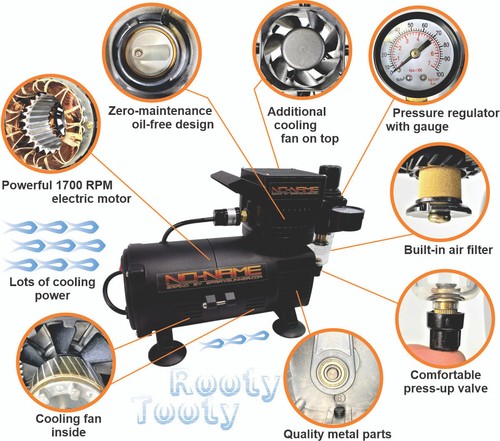 Compresor de aerógrafo Cool Rooty Tooty de marca SIN NOMBRE - Imagen 2 de 5