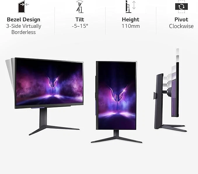 LG UltraGear 27GR93U-B.AEK 4K Ultra HD 27" IPS LCD Gaming Monitor - Black - Image 3 of 4