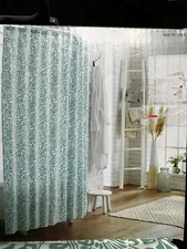 New Threshold Shower Curtain Green Botanical Floral