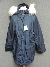 Evans Fur Hooded Jacket Navy Uk 18 Rrp £75 Ln120 Cc 19