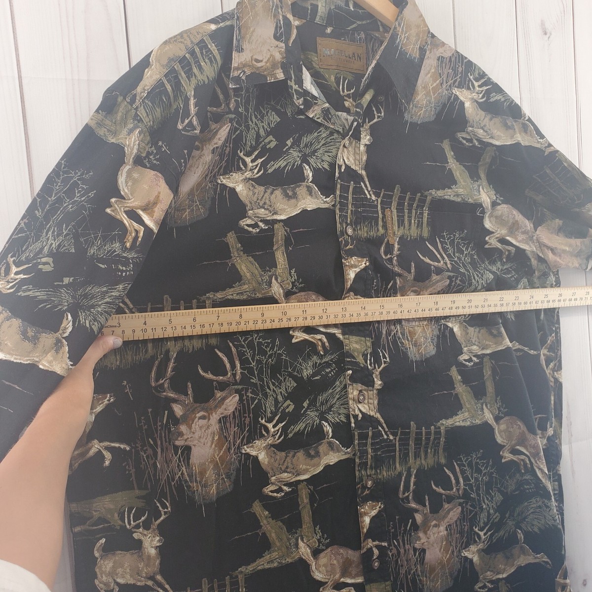 big size 50〜60's L.L.Bean g-1 Magellan Shirt Mens XL Button Down Camo Camouflage Buck Deer
