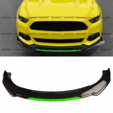 For Ford Mustang Universal Front Bumper Lip Spoiler Splitter Gloss Black Green