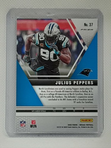 Julius Peppers 2020 Panini Mosaic Football - #37 SILVER - Carolina Panthers - Picture 2 of 2