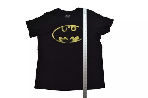 Batman Mens Distressed Logo Bat Signal Black Shirt New Large - Picture 7 of 8