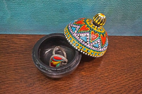 Handcrafted Thai Wooden Box Vintage Hand Painted Trinket Jewelry Box #108 - Picture 5 of 19