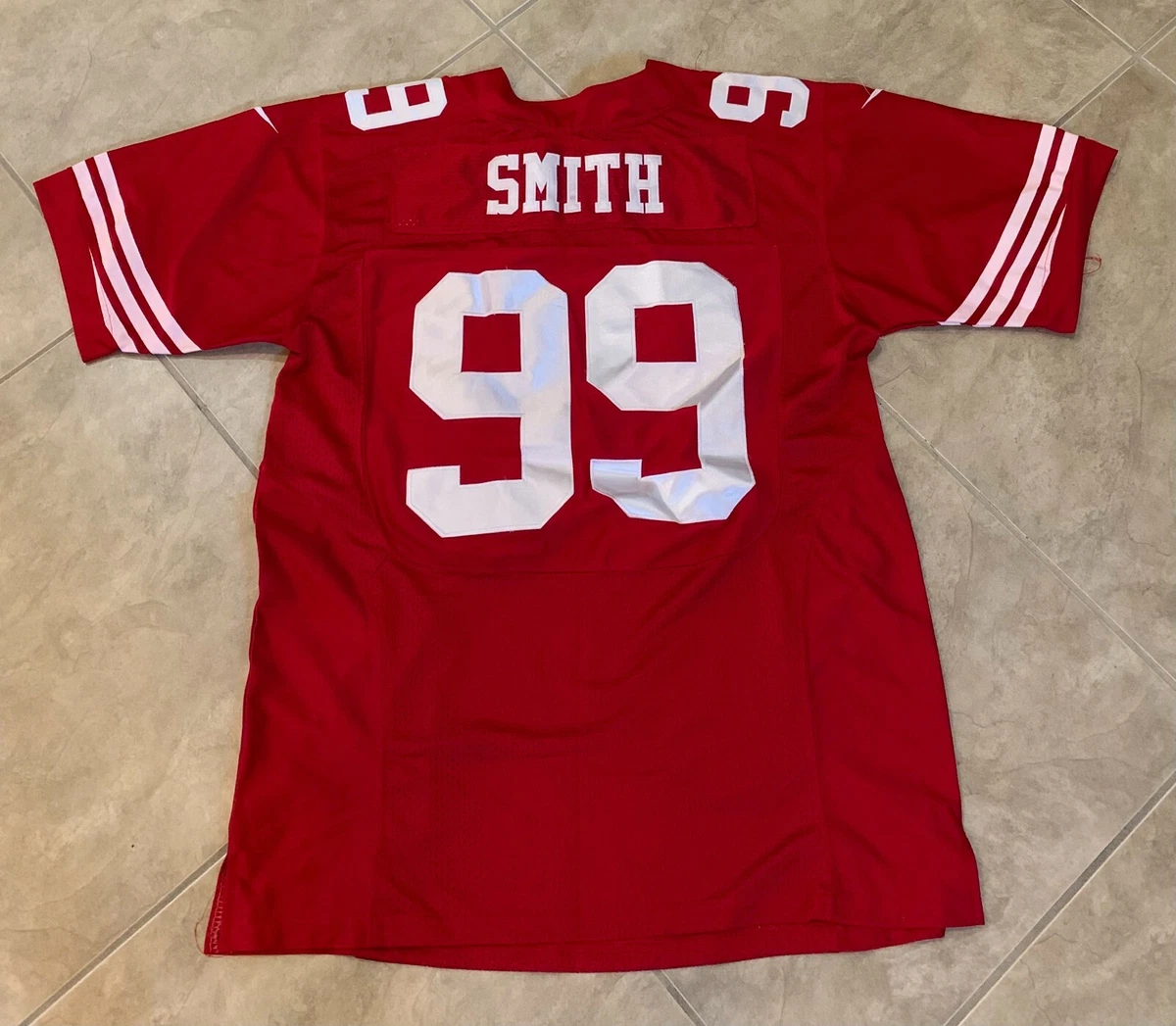 絶妙なデザイン 刺繍デザイン Reebok NFL Jersey SMITH 99 49ERS