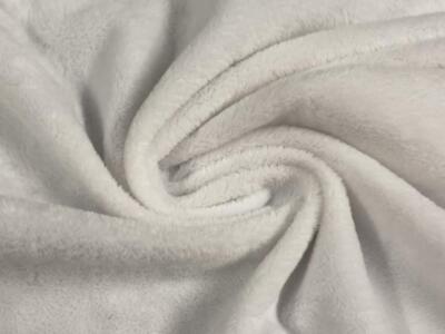 Squish Plüsch Kuschelweicher Fleece Stoff Material WEISS