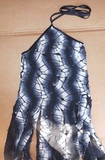 Praisewear Black White Halter Tunic w/ flyers Ladies Small Praise dance