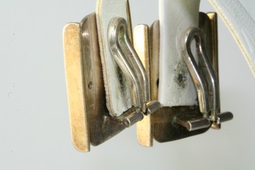 VINTAGE LARGE MODERN ART STERLING SILVER GOLD WASH ARTIST CLIP EARRINGS - Picture 2 of 2