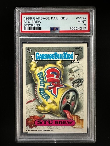 1988 Garbage Pail Kids #557a STICKERS - Stu Brew - PSA 9
