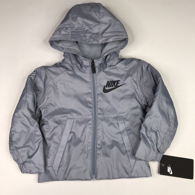 Nike Toddler Girl 2T Glacier Grey Frost Hooded Full Zip Jacket Fleece