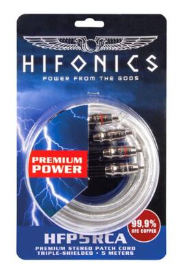 HIFONICS HFP-5RCA Premium Cinch Stereokabel OFC Kupfer 5 m 3-fach abgeschirmt